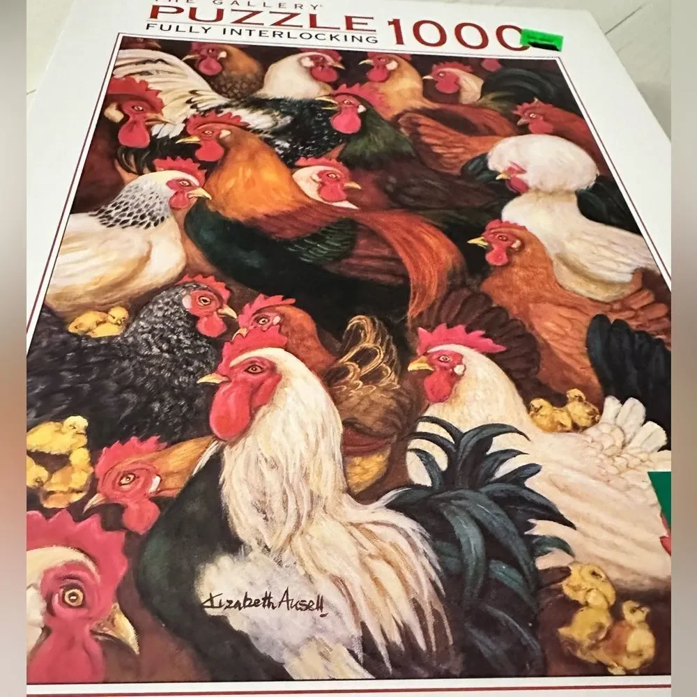 SEALED Vtg 1000 pc The Gallery Puzzle Chickens Animal Awareness Elizabeth Ansell